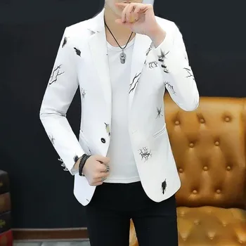 Pánské sako s potiskem F318 bílá M