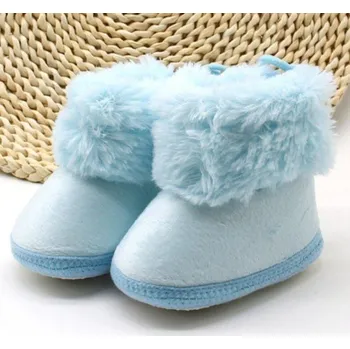 Dívčí bačkory Dětské zimní capáčky A2567 modrá 0-6 měsíců