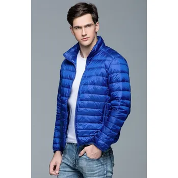 Pánská větrovka Pánská péřová bunda F1075 modrá XS