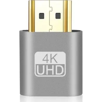 Video redukce HDMI virtuální zobrazovací emulátor Dummy Plug Adaptér pro falešný monitor Vzdálená plocha 4K GPU akcelerace HDMI display simulátor stříbrná
