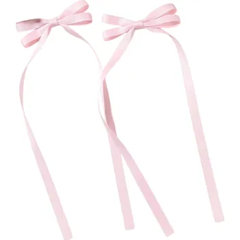 Sada 2 spon do vlasů s dvojitou mašlí Elegantní mašličkové spony Stylový vlasový doplněk Pro dívky Ženy Módní účes Jemné a pevné uchycení růžová