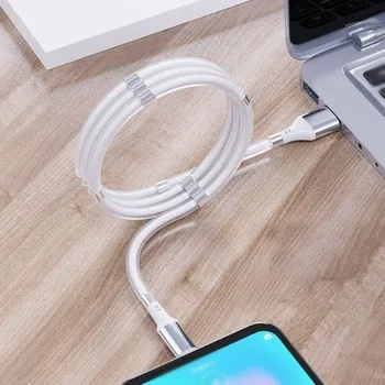 Datový kabel Kabel USB na Micro USB / USB-C s magnety bílá 1