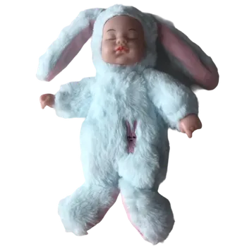 Panenka Plyšová panenka králíček světle modrá