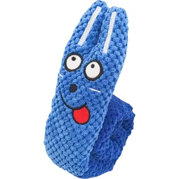 Hračka pro psa Přetahovací pískací plyšová hračka pro psy 70 cm Interaktivní hračka s otvorem na granule Tréninková hračka pro psy na žvýkání a zábavu modrá