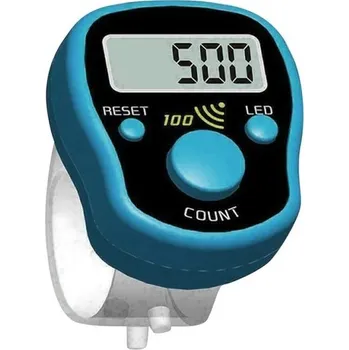Elektronické počítadlo na prst s digitálním displejem počítání kroků snadné použití 1,5 V světle modrá