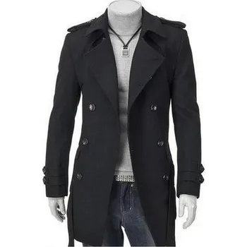 Pánský zimní kabát s páskem J1569 černá M