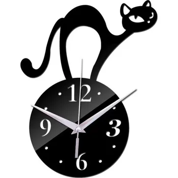 Hodiny Nástěnné samolepící hodiny G1791 černá