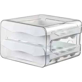 Úložný box Plastový úložný box na vejce Organizér do lednice Zásuvkový úložný box na potraviny Praktický plastový box na vejce 21,5 x 22 x 14 cm