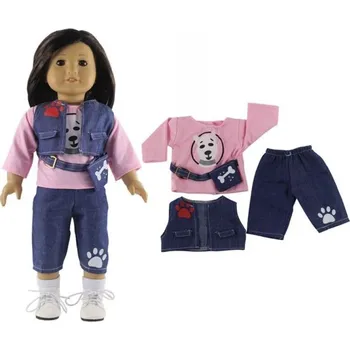 Doplněk pro panenku Obleček s potiskem pejska pro panenku