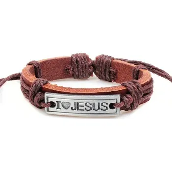 Náramek Kožený stahovací náramek světle hnědá