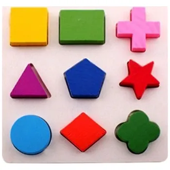 Dřevěná hračka Dřevěné puzzle geometrické tvary J628 1