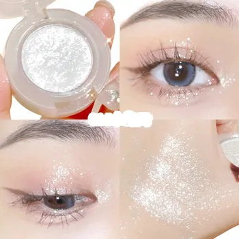 Oční stíny Třpytivý pigmentovaný oční stín Rozjasňovač Kompaktní balení 1