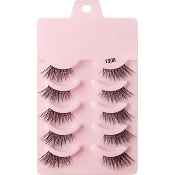 Sada 5 párů umělých řas Poloviční umělé řasy Sada na prodloužení řas Přirozeně vypadající umělé nalepovací řasy 8