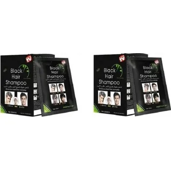 Barva na vlasy Šampon na černé vlasy Sada deseti šamponů s černou barvou na vlasy Šampon pro trvalé krytí šedin Barva na vlasy v šamponu pro muže i ženy 25 ml 2 ks