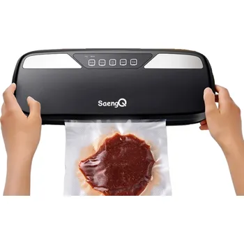 Vakuovačka Elektrický vakuový balicí stroj s EU zástrčkou 220 V Vakuové těsnění potravin s 10 vakuovacími sáčky Vakuovačka na balení potravin 37 x 14 cm černá