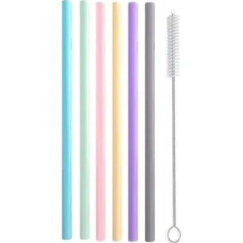 Znovupoužitelná brčka s čistícím kartáčkem 8 mm 6 ks 1