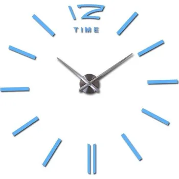 Hodiny Nástěnné samolepící hodiny G1708 světle modrá 119 cm