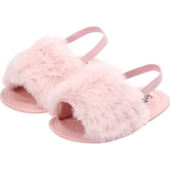 Dívčí obuv Dívčí chlupaté pantofle světle růžová 17