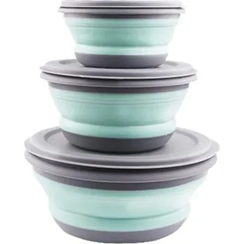 Termobox Sada skládacích obědových boxů 3 ks tyrkysová