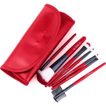 Kosmetický štětec Sada 7 štětců na make-up červená
