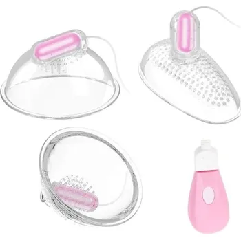 Vibrátor Sada 3 vibračních přísavek s ovladačem na bradavky a vagínu s 10 vibračními módy a 360° stimulací růžové 28 mm diskrétní balení