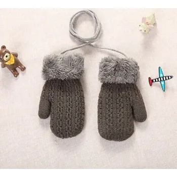 Rukavice Dětské zimní palčáky s kožíškem tmavě šedá