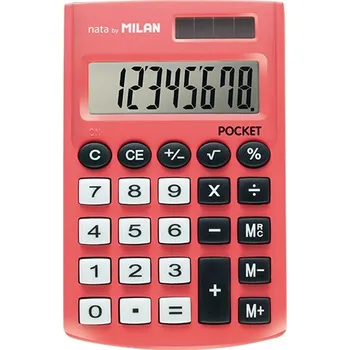 Kalkulačka Kalkulačka MILAN kapesní 8 místná Touch červená - blistr