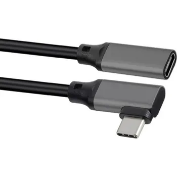 Datový kabel Prodlužovací lomený kabel USB-C 3.1 M/F K1032 šedá 20 cm
