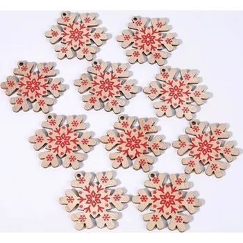 Vánoční dekorace Dřevěné vánoční ozdoby 10 ks C585 20