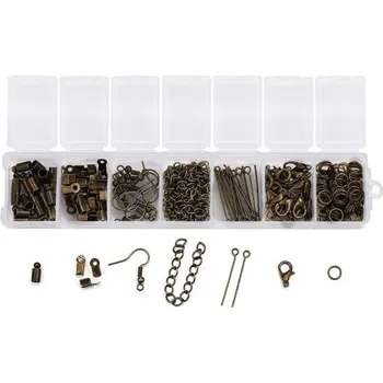 Výtvarná sada Sada příslušenství na výrobu šperků 390 ks bronzová