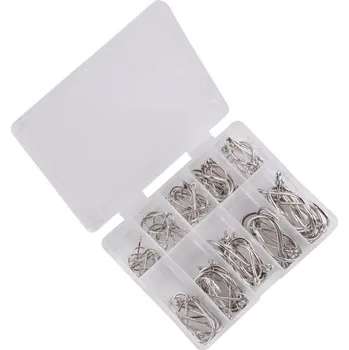 Rybářský háček Sada rybářských háčků 100 ks stříbrná