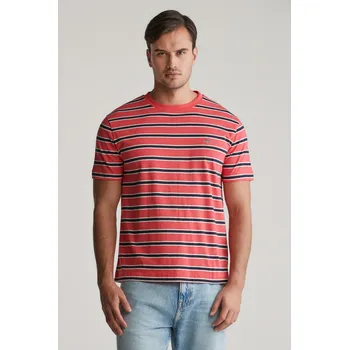 Pánské oblečení TRIČKO GANT STRIPED SS TSHIRT WATERMELON RED