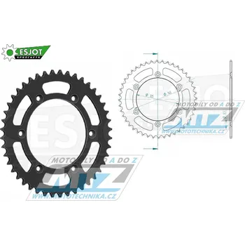 Rozeta ocelová (převodník) 0698-40zubů ESJOT 50-32097-40 - Cagiva 125 Cruiser / 87-89 + 125 Tamanaco / 88-91 + 125 K7 / 90-92 + 125 N90 / 90-92 + 125 W8 Trail / 92-95 + 125 W8 / 99 + 600 W16 Trail / 9 95-0698-40-ES