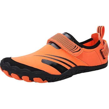Pánská treková obuv Barefoot boty na suchý zip oranžová 45
