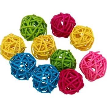 Hračka pro ptáka Ratanová koule pro ptáky 20 ks