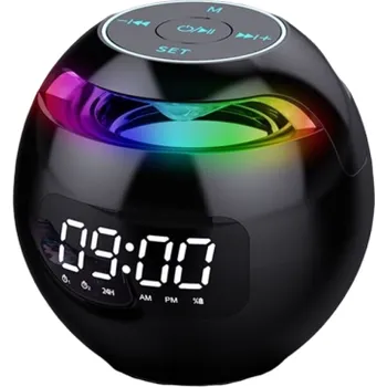 Hodiny Budík s LED displejem a bluetooth černá