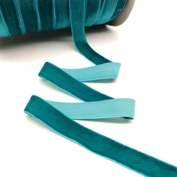 Stuha 20 mm 4,6 m sametová Luxusní dekorační stužka Ozdobná sametová stuha na dárky Svatební výzdoba Ruční práce Kreativní tvoření Lesklá stuha tyrkysová