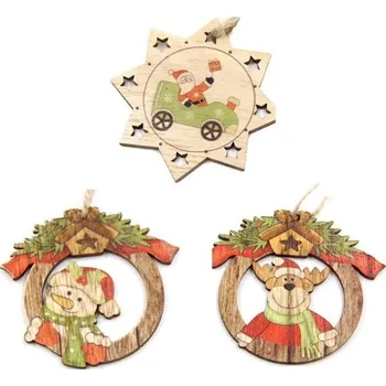 Vánoční dekorace Dřevěné vánoční dekorace 3 ks 19