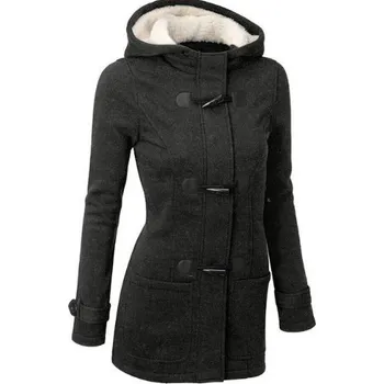 Dámský kabát Luxusní dámská mikina ve stylu kabátu - Tmavě šedá M