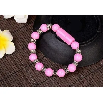 Datový kabel Náramek nabíjecí kabel pro Lightning / USB-C / Micro USB růžová 3