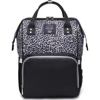 Přebalovací taška Mateřský batoh s leopardím vzorem šedá