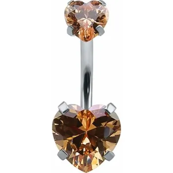 Piercing Piercing do pupíku ve tvaru srdíčka oranžová