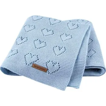 Dětská deka Kojenecká deka se srdíčky světle modrá