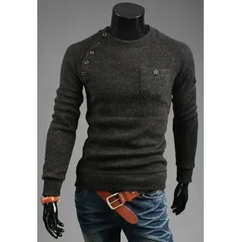 Pánský svetr Pánský svetr s kapsou F308 tmavě šedá XS