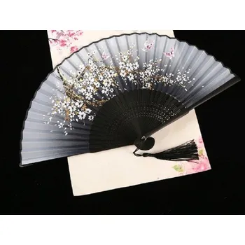 Karnevalový doplněk Japonský vějíř s motivem květin 26