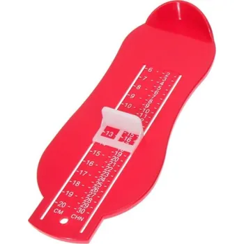 klip na dudlíky Dětské měřidlo velikosti nohy J3034 červená