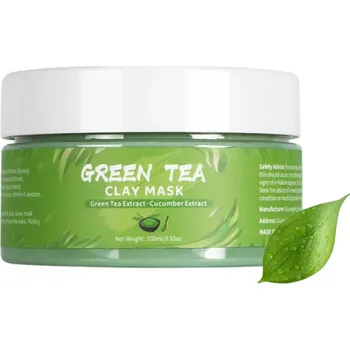 Pleťová maska Jílová bahenní pleťová maska 100 ml se zeleným čajem Hydratační maska na černé tečky Bělící maska Hloubková bahenní péče o pleť