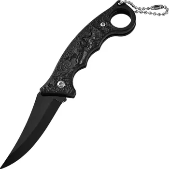 Multifunkční nůž Skládací nůž na kemping 15,5 cm Černý outdoor nůž S motivem tygra Turistika Přežití Venkovní výbava Praktická čepel Kovová rukojeť