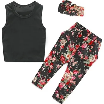 Dívčí tílko a květinové kalhoty L1440 3