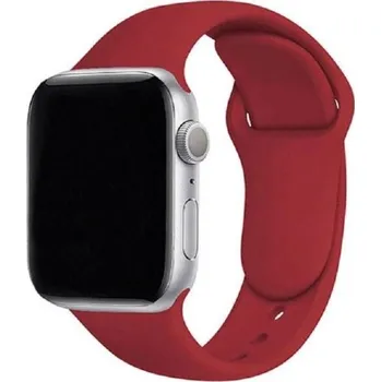 Silikonový řemínek pro Apple Watch 42 mm / 44 mm / 45 mm velikost S-M tmavě červená